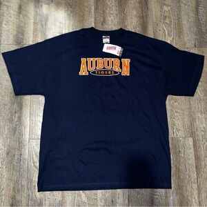 Vintage NWT Auburn‎ Tigers Vintage College Tee Shirt 90s Size XL Navy